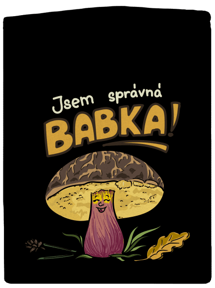 Babka a hříbeček dámská mikina na zip Black