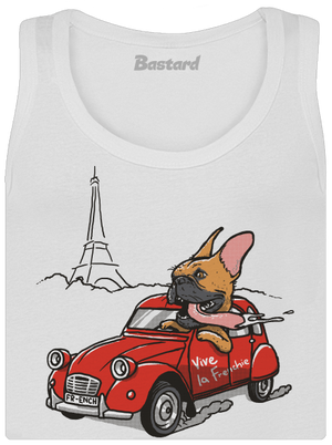 Francouzský buldoček dámské tílko klasické White