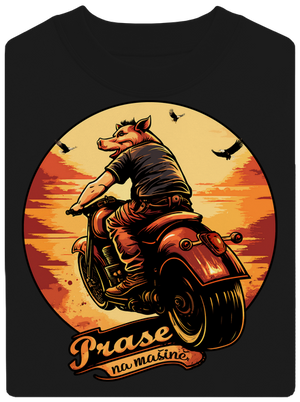 Prase na mašině unisex mikina bez kapuce Black