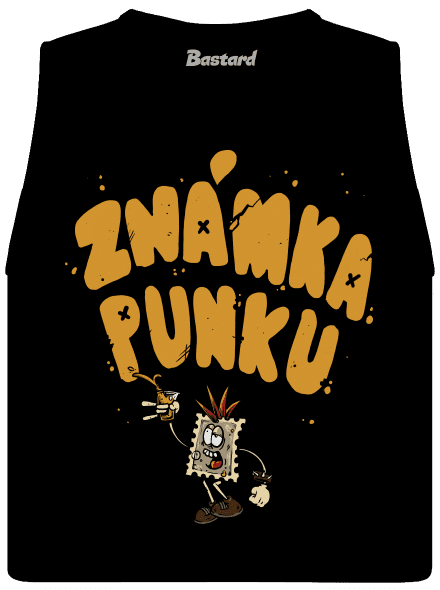 Vylitá známka punku  dámské tílko volné Black