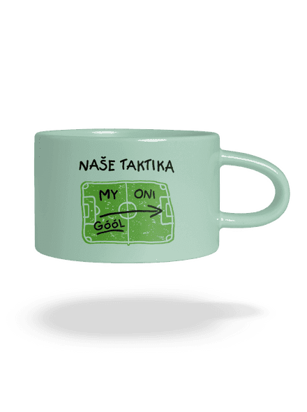 Naše fotbalová taktika hrnek makronka Mint Macaron