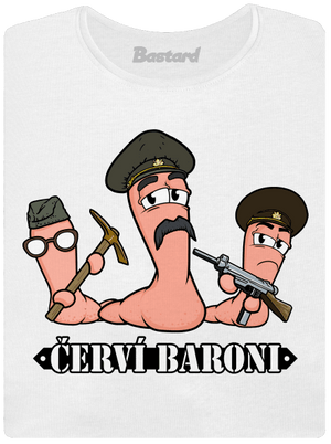 Červí baroni dámské tričko s lemem White