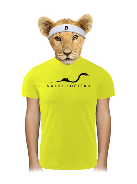 Najdi kočičku dětské sportovní tričko Neon Yellow