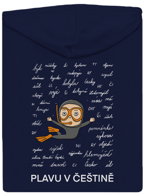 Plavu v češtině pánská mikina na zip Navy
