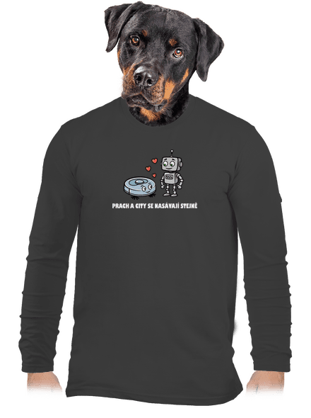 Láska mezi roboty pánské dlouhý rukáv Dark Grey