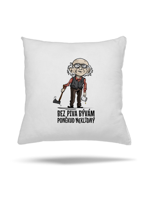 Neklidný bez piva polštář White