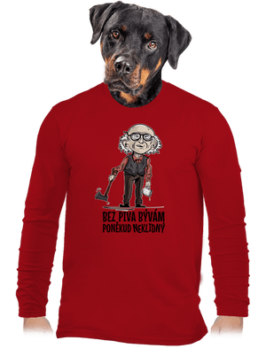 Neklidný bez piva pánské dlouhý rukáv Red