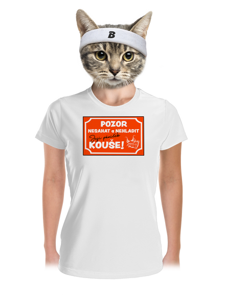 Pozor, nesahat dámské sportovní tričko White
