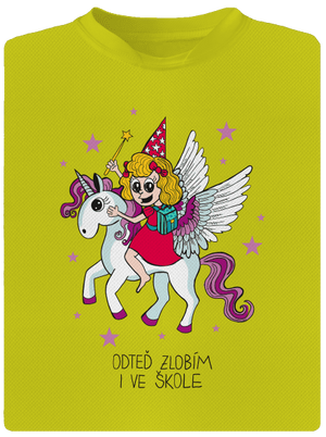 Holka ve škole dětské sportovní tričko Neon Yellow
