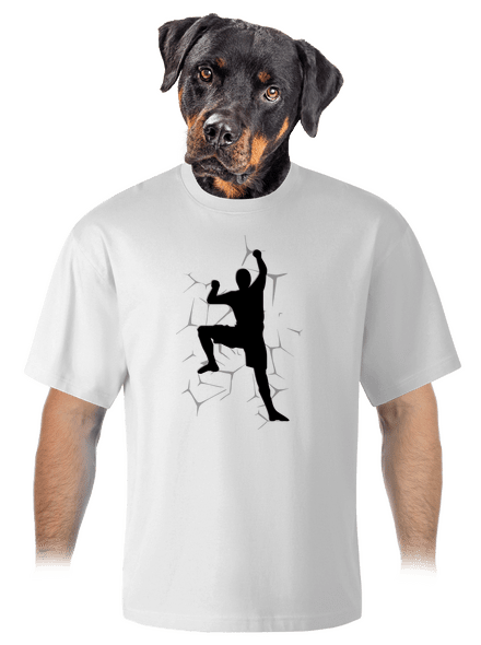 Horolozec unisex tričko oversized White