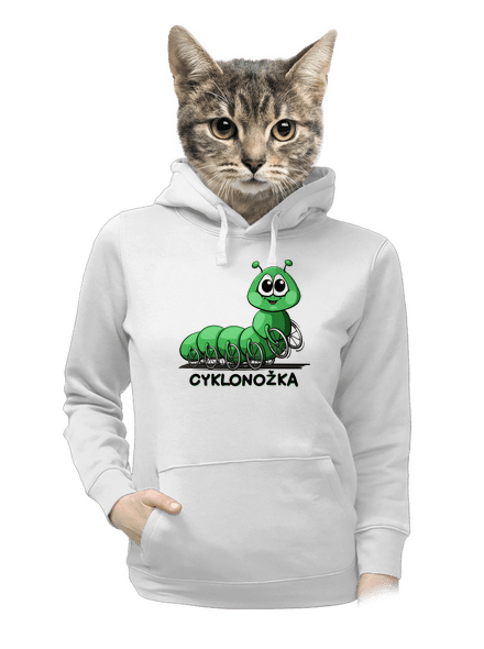 Cyklonožka dámská mikina klokanka White