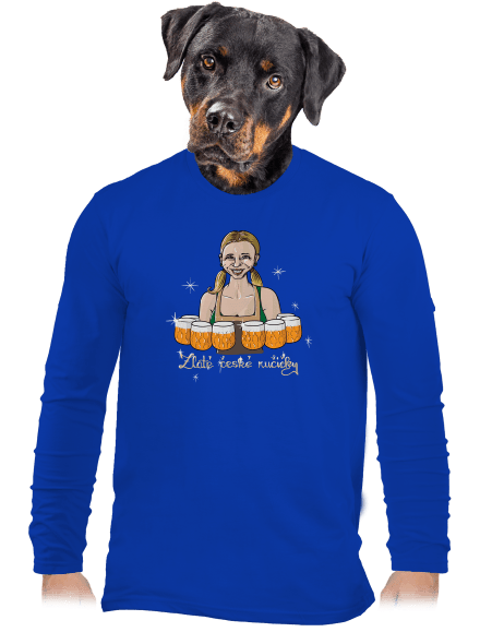České ručičky pánské dlouhý rukáv Royal Blue