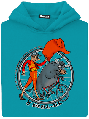Cyklistický horoskop: Býk dětská mikina klokanka Hawaiian Blue