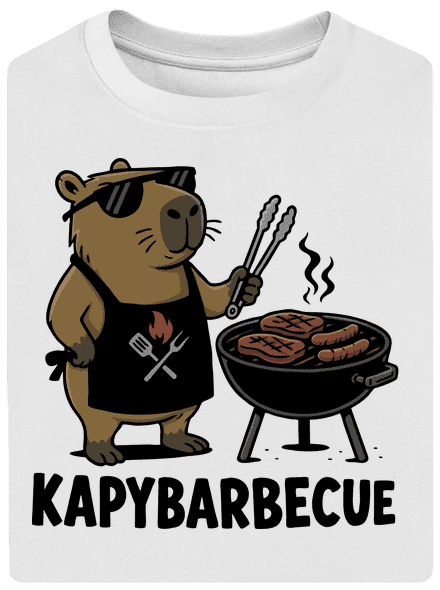 Kapybarbecue unisex tričko oversized White