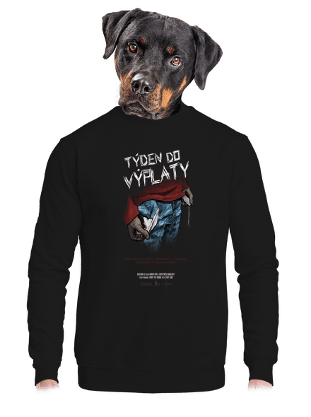 B13: Týden do výplaty unisex mikina bez kapuce Black