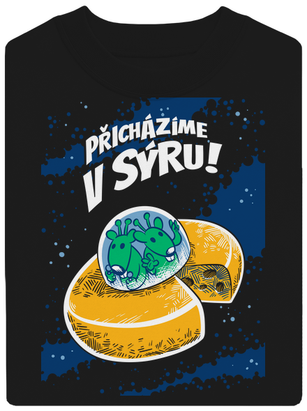 Přicházíme v sýru unisex mikina bez kapuce Black