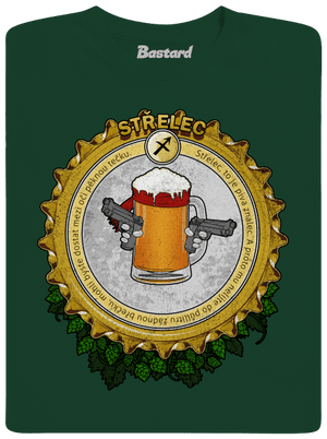 Pivní horoskop: Střelec pánské tričko Bottle Green