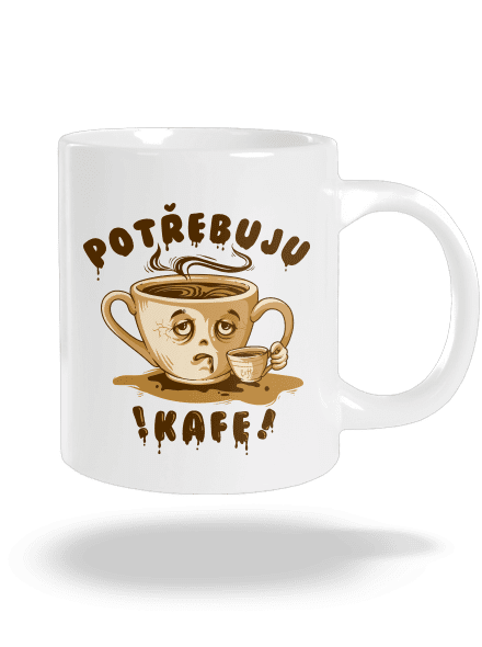 Potřebuju kafe velký hrnek White