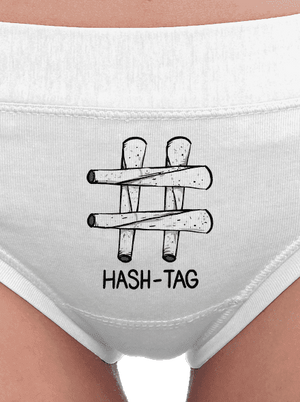 Hash tag dámské kalhotky White