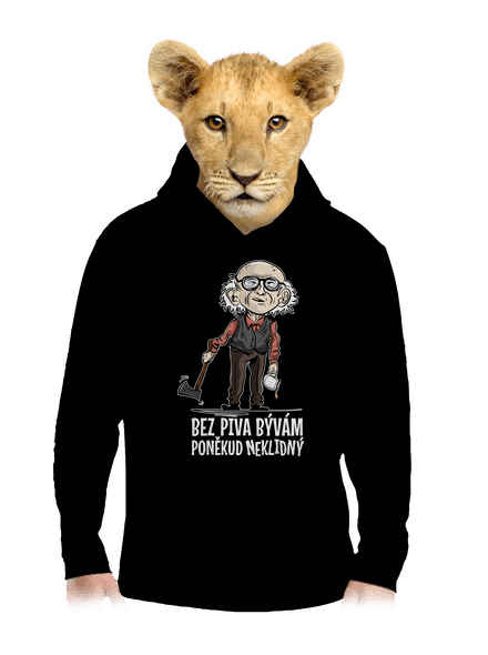 Neklidný bez piva dětská mikina klokanka Black