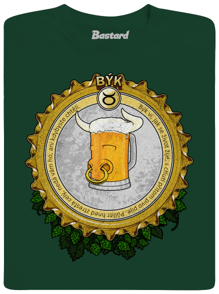 Pivní horoskop: Býk pánské tričko Bottle Green