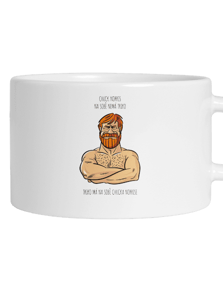Chuck Norris hrnek makronka White