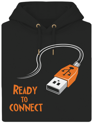 USB připojení unisex mikina premium Dark Black