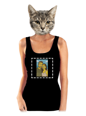 Simpsonovi z vlastní fotky dámské tílko klasické Black