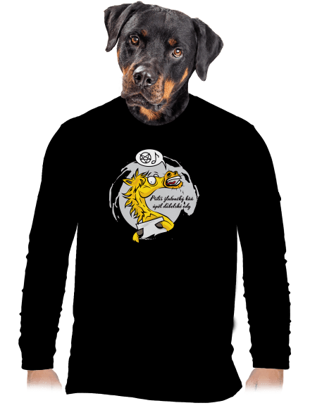 Žluťoučký kůň pánské dlouhý rukáv Black