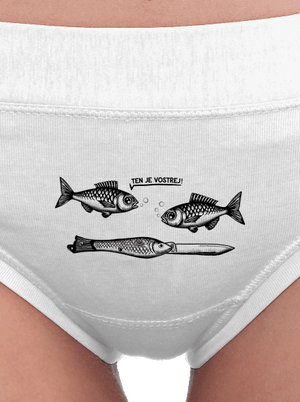 Vostrá rybička dámské kalhotky White