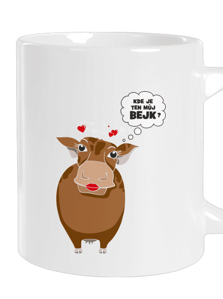 Kráva na pánském tričku velký hrnek White
