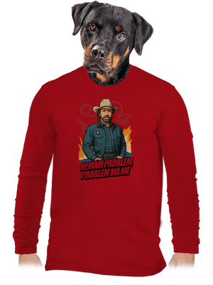 B19: Chuck Norris z Walker, Texas Ranger pánské dlouhý rukáv Red