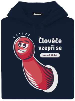 Člověče vzepři se pánská mikina klokanka Navy
