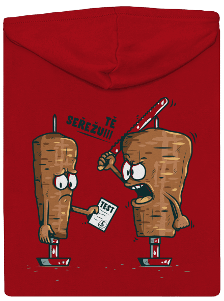 Kebab pánská mikina na zip Red