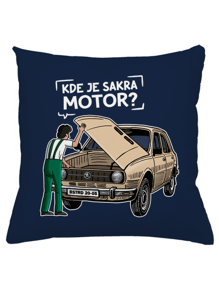 Kde je motor? polštář Dark Navy