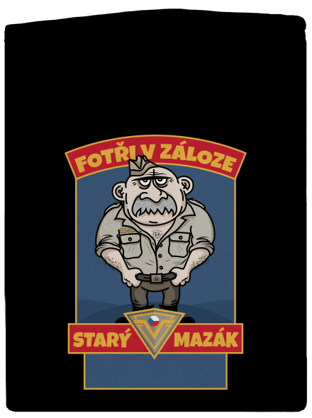 Starý mazák pánská mikina na zip Black