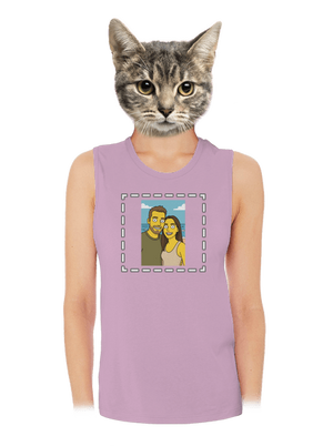 Simpsonovi z vlastní fotky dámské tílko volné Lilac