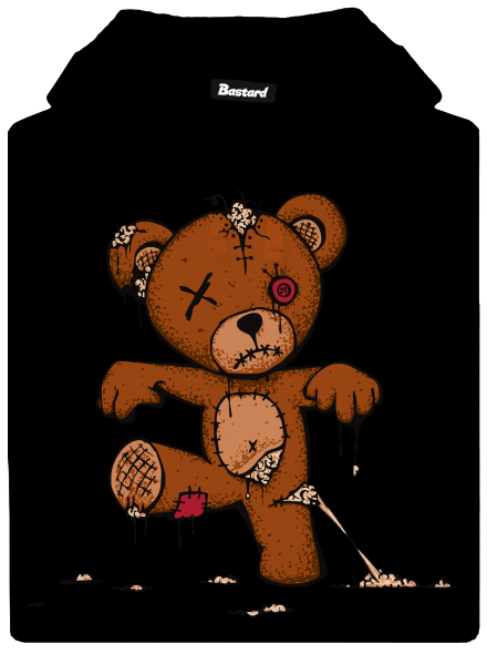 Zombie teddy pánská mikina klokanka Black