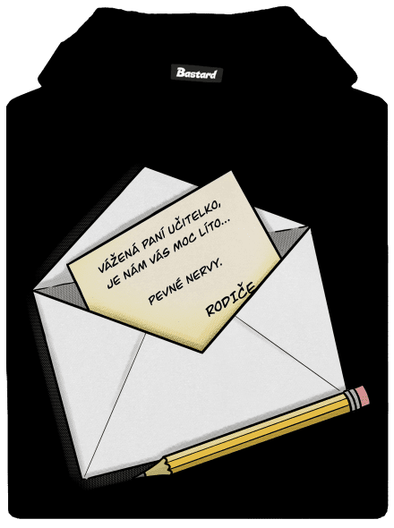 Dopis učitelce dětská mikina klokanka Black