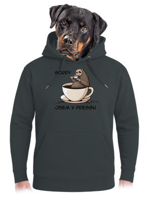 V pressu unisex mikina premium Charcoal