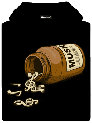 Music Pills pánská mikina klokanka Black