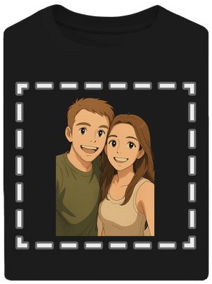 Ghibli efekt z vlastní fotky unisex tričko oversized Black