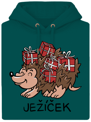 Ježíček unisex mikina premium Emerald Green