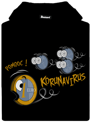 Korunavirus na útěku pánská mikina klokanka Black