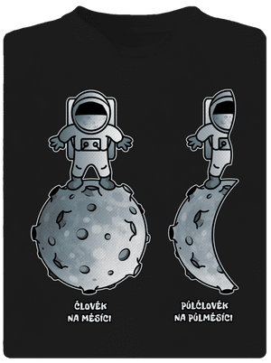 Půlčlovek na půlměsíci dětské sportovní tričko Black