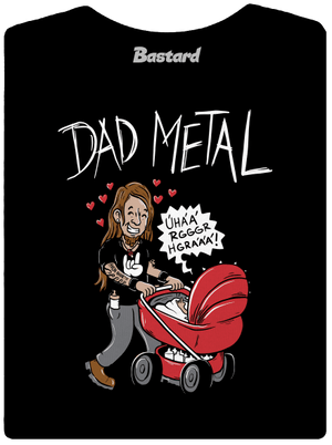 Dad metal dámské tričko s lemem Black