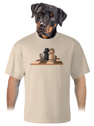 Šachová rodina unisex tričko oversized Almond