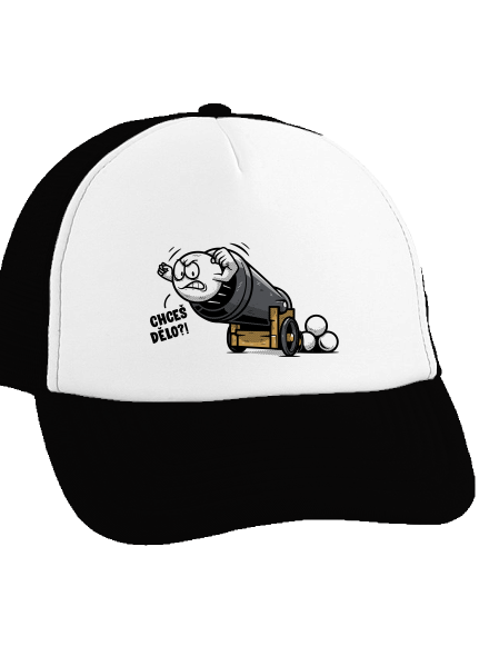 Chceš dělo? kšiltovka truckerka Black cap
