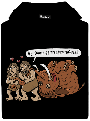 Ve dvou se to lépe táhne pánská mikina klokanka Black