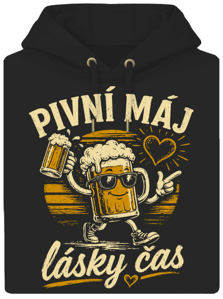 Pivní máj unisex mikina premium Dark Black
